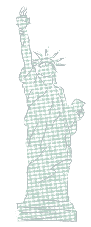 A sketch of the statue of liberty