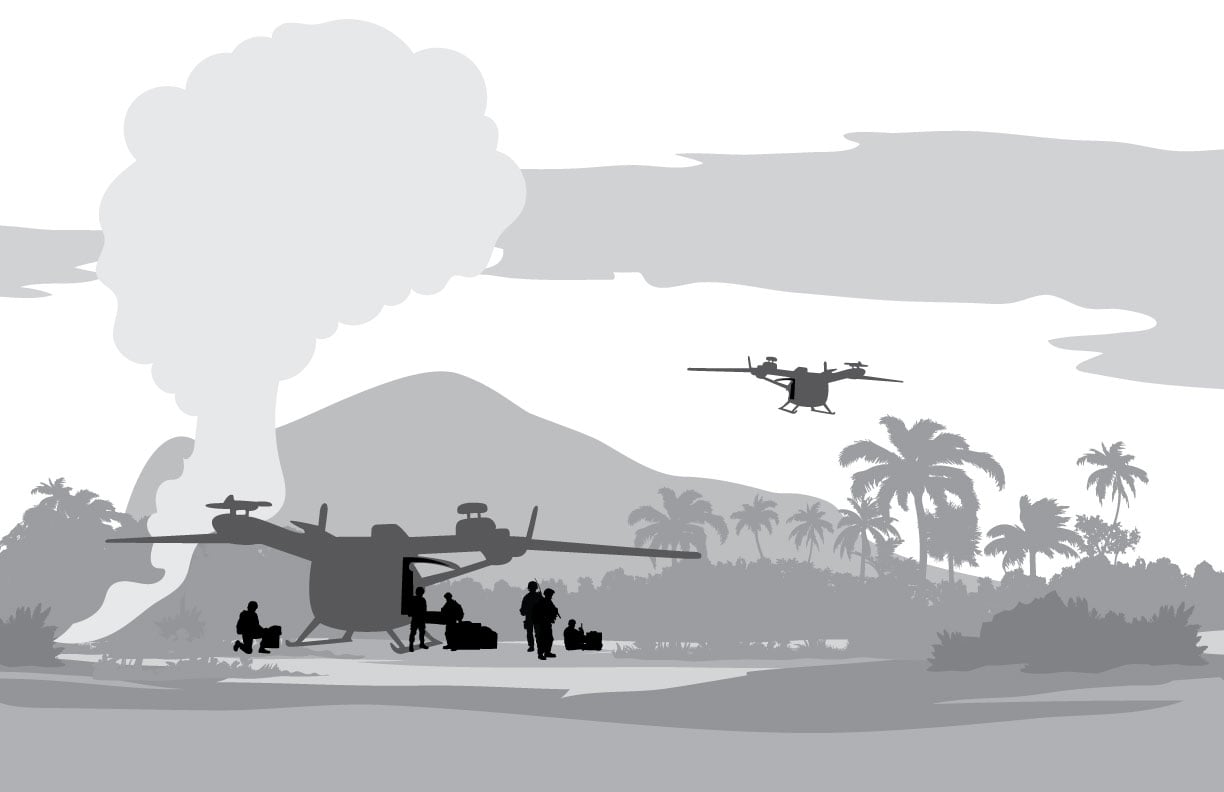 Illustration of contested logistics MV250 operation